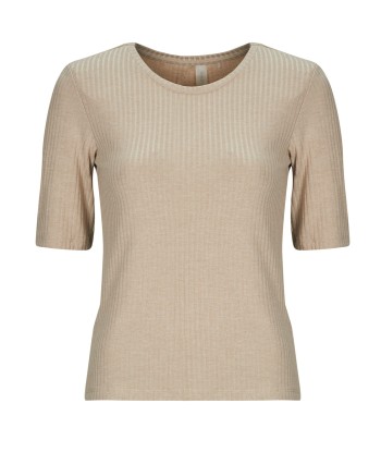 T-shirt femmes Only Play ONPSEREN ON 2/4 REG RIB Beige