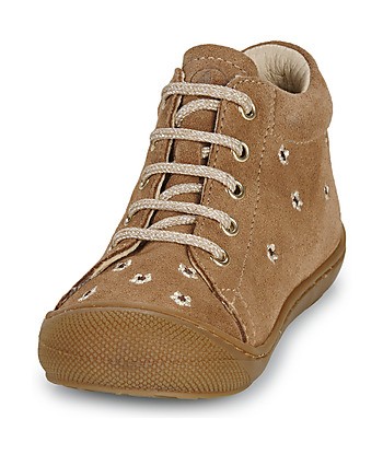 Baskets montantes enfant filles Naturino COCOON EMBR ZIP Beige