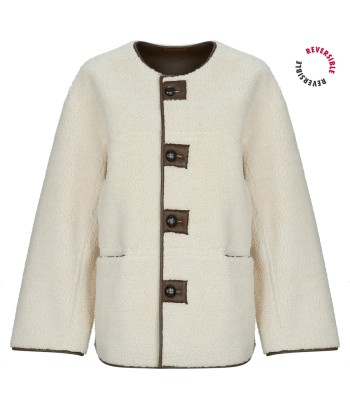 Blouson femmes Pieces PCJULIE REVERSIBLE Beige