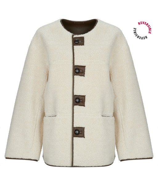 Blouson femmes Pieces PCJULIE REVERSIBLE Beige