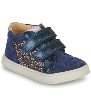 Baskets basses enfant filles Pom d'Api MOUSSE EASY TOP Bleu