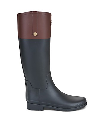 Bottes femmes Hunter REFINED GOLD TRIM RIDING Noir
