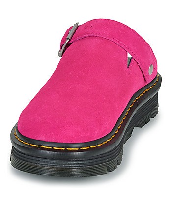 Mules femmes Dr. Martens ZebZag Mule Mule Fuchsia Pink EH Suede Rose