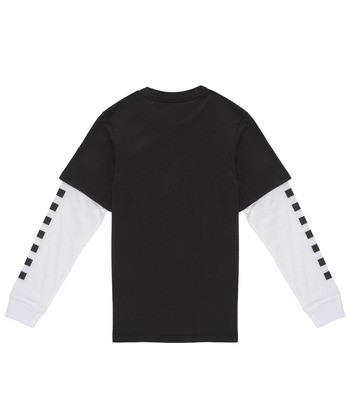 T-shirt enfant garcons Vans LONG CHECK TWOFER Noir