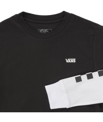 T-shirt enfant garcons Vans LONG CHECK TWOFER Noir