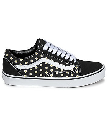 Baskets basses enfant filles Vans UA Old skool FLORAL Noir