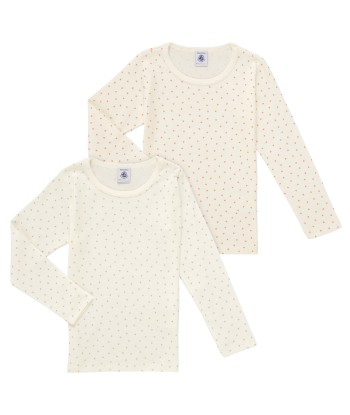 T-shirt enfant filles Petit Bateau TSML X2 Blanc
