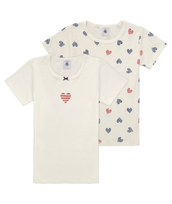 T-shirt enfant filles Petit Bateau TSMC X2 Blanc