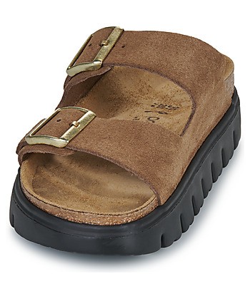 Mules femmes Papillio Arizona Chunky Suede Marron