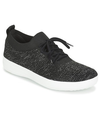 Baskets basses femmes FitFlop F SPORTY UBERKNIT SNEAKERS CRYSTAL Noir