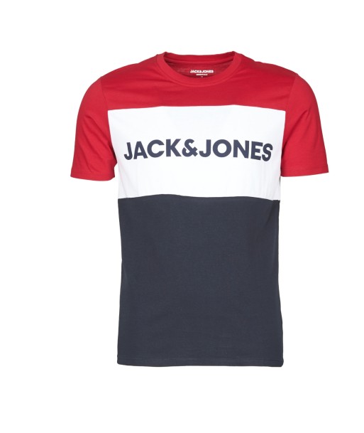 T-shirt hommes Jack & Jones JJELOGO BLOCKING Rouge