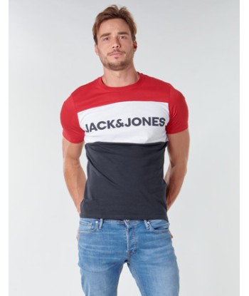 T-shirt hommes Jack & Jones JJELOGO BLOCKING Rouge