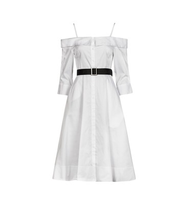Robe femmes Karl Lagerfeld COLDSHOULDERSHIRTDRESS Blanc