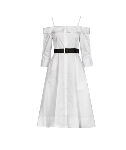Robe femmes Karl Lagerfeld COLDSHOULDERSHIRTDRESS Blanc