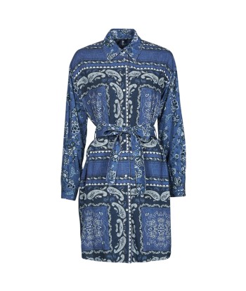 Robe courte femmes Liu Jo ABITO CAMICIA DEN.BLUE PRINTS WASH Bleu