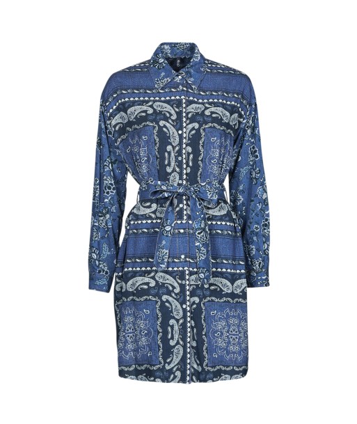 Robe courte femmes Liu Jo ABITO CAMICIA DEN.BLUE PRINTS WASH Bleu