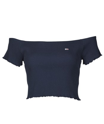 Blouses femmes Tommy Jeans TJW CROP RIB OFF SHOULDER TOP Marine