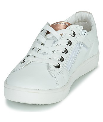 Baskets basses enfant filles Geox J KATHE GIRL Blanc