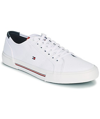 Baskets basses hommes Tommy Hilfiger CORE CORPORATE CANVAS VULC Blanc