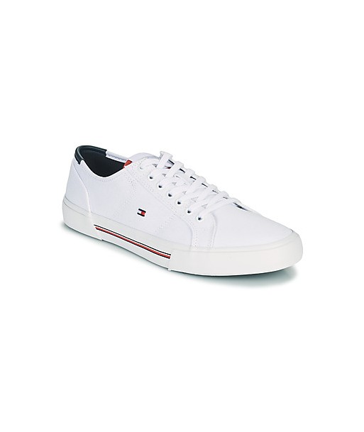 Baskets basses hommes Tommy Hilfiger CORE CORPORATE CANVAS VULC Blanc