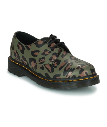 Boots femmes Dr. Martens 1461 SMOOTH DISTORTED LEOPARD Kaki