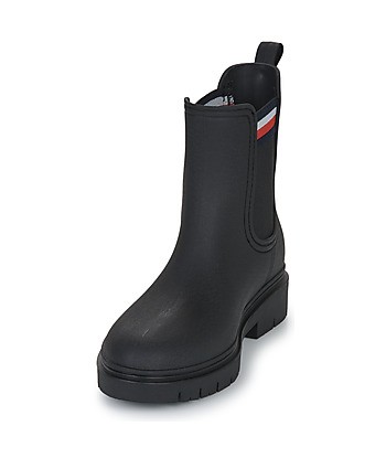 Bottes femmes Tommy Hilfiger Rain Boot Ankle Elastic Noir