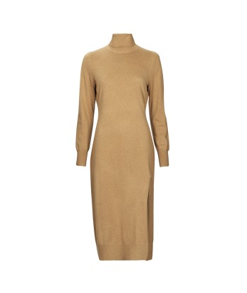 Robe femmes MICHAEL Michael Kors EASY TNK SLIT MIDI Beige