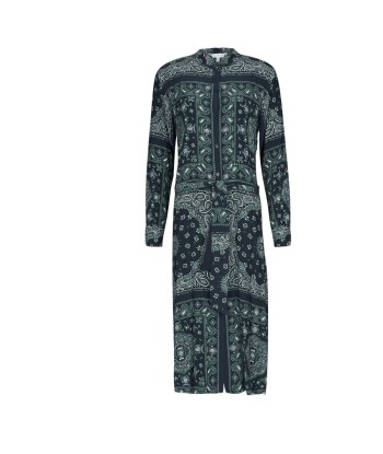 Robe femmes Tommy Hilfiger BANDANA VIS MIDI SHIRT DRESS LS Marine