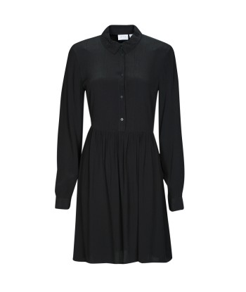 Robe courte femmes Vila VIFINI L/S SHIRT DRESS/SU Noir