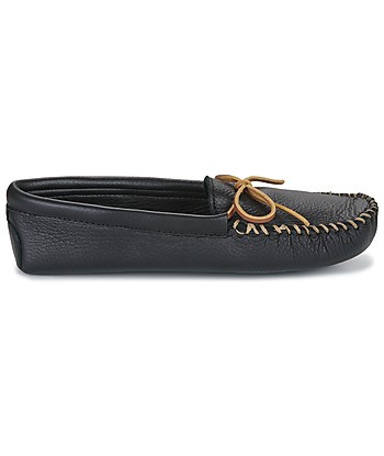 Mocassins hommes Minnetonka DOUBLE DEERSKIN SOFTSOLE Noir