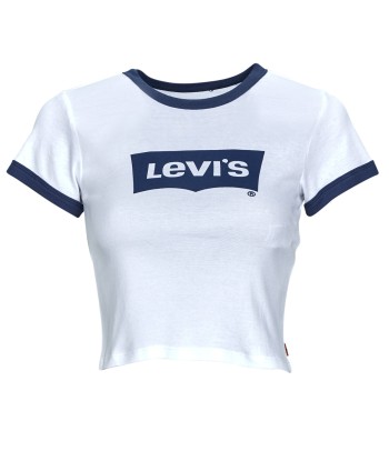 T-shirt femmes Levis GRAPHIC RINGER MINI TEE Blanc