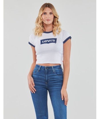 T-shirt femmes Levis GRAPHIC RINGER MINI TEE Blanc
