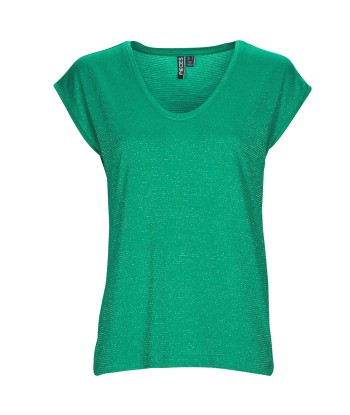 T-shirt femmes Pieces PCBILLO TEE LUREX STRIPES Vert