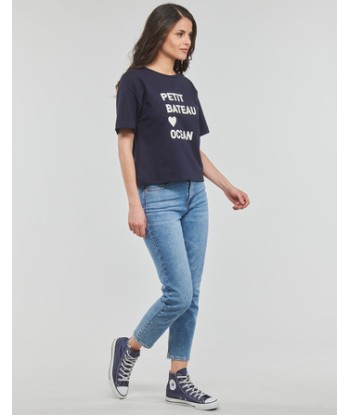 T-shirt femmes Petit Bateau A06TM04 Marine