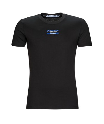 T-shirt hommes Calvin Klein Jeans TRANSPARENT STRIPE LOGO TEE Noir