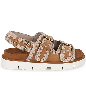 Sandales femmes Mou BIO TWO BUCKLES AND BACK STRAP Marron