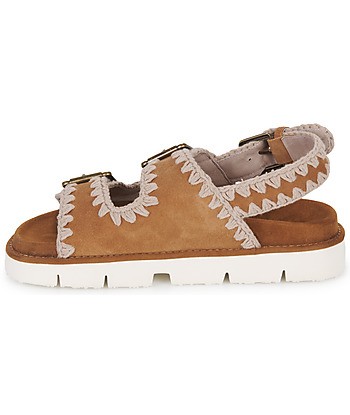 Sandales femmes Mou BIO TWO BUCKLES AND BACK STRAP Marron