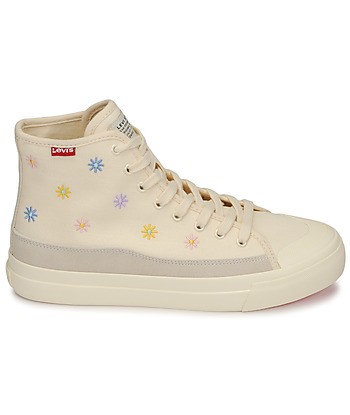 Baskets montantes femmes Levis SQUARE HIGH S Beige