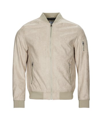 Blouson hommes Jack & Jones JJEROCKY FAUX SUEDE BOMBER Beige