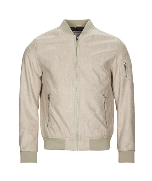 Blouson hommes Jack & Jones JJEROCKY FAUX SUEDE BOMBER Beige