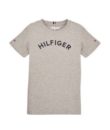 T-shirt enfant garcons Tommy Hilfiger U HILFIGER ARCHED TEE Gris