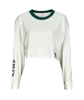 T-shirt femmes Levis GRAPHIC LS CROP REESE Blanc