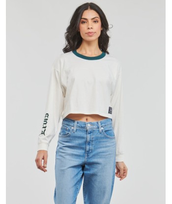 T-shirt femmes Levis GRAPHIC LS CROP REESE Blanc