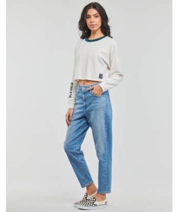 T-shirt femmes Levis GRAPHIC LS CROP REESE Blanc