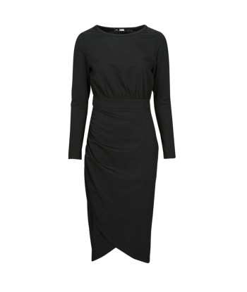 Robe courte femmes Karl Lagerfeld LONG SLEEVE JERSEY DRESS Noir