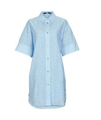 Robe courte femmes Karl Lagerfeld BRODERIE ANGLAISE SHIRTDRESS Bleu