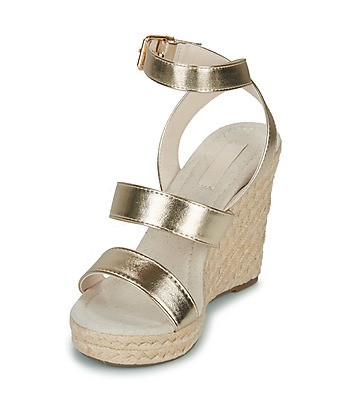 Sandales femmes Only ONLAMELIA-16 WEDGE SANDAL FOIL Doré