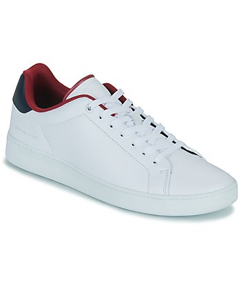 Baskets basses hommes Tommy Hilfiger COURT SNEAKER LEATHER CUP Blanc
