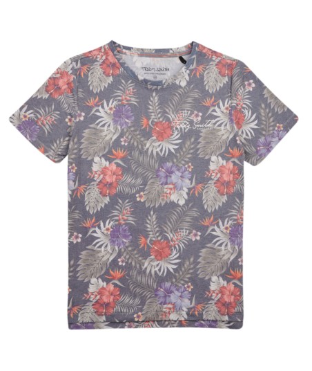 T-shirt enfant garcons Teddy Smith T-FLOWERS MC JR Multicolore