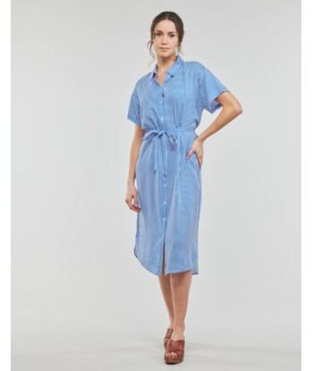 Robe femmes Vero Moda VMBUMPY SS CALF SHIRT DRESS NOOS Bleu